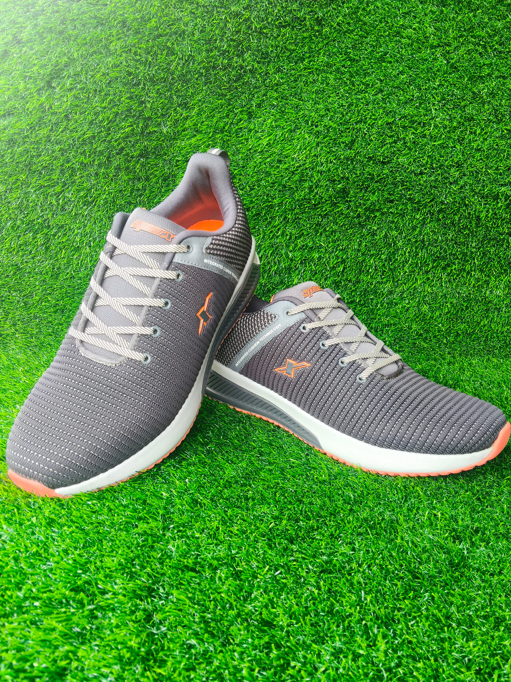 Sparx SM 472 Men's Grey / Neon Orange Sports Shoes