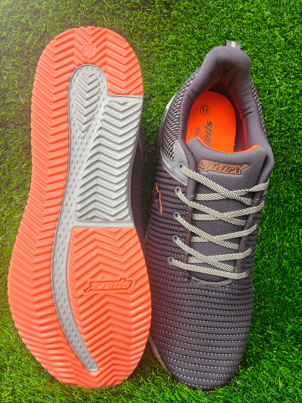 Sparx SM 472 Men's Grey / Neon Orange Sports Shoes