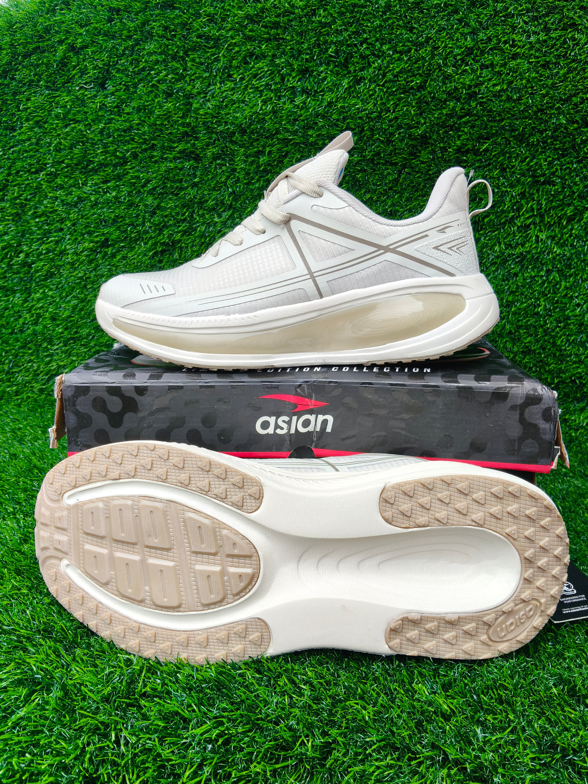 Asian Quantum-36 Men's Beige Sports Shoes