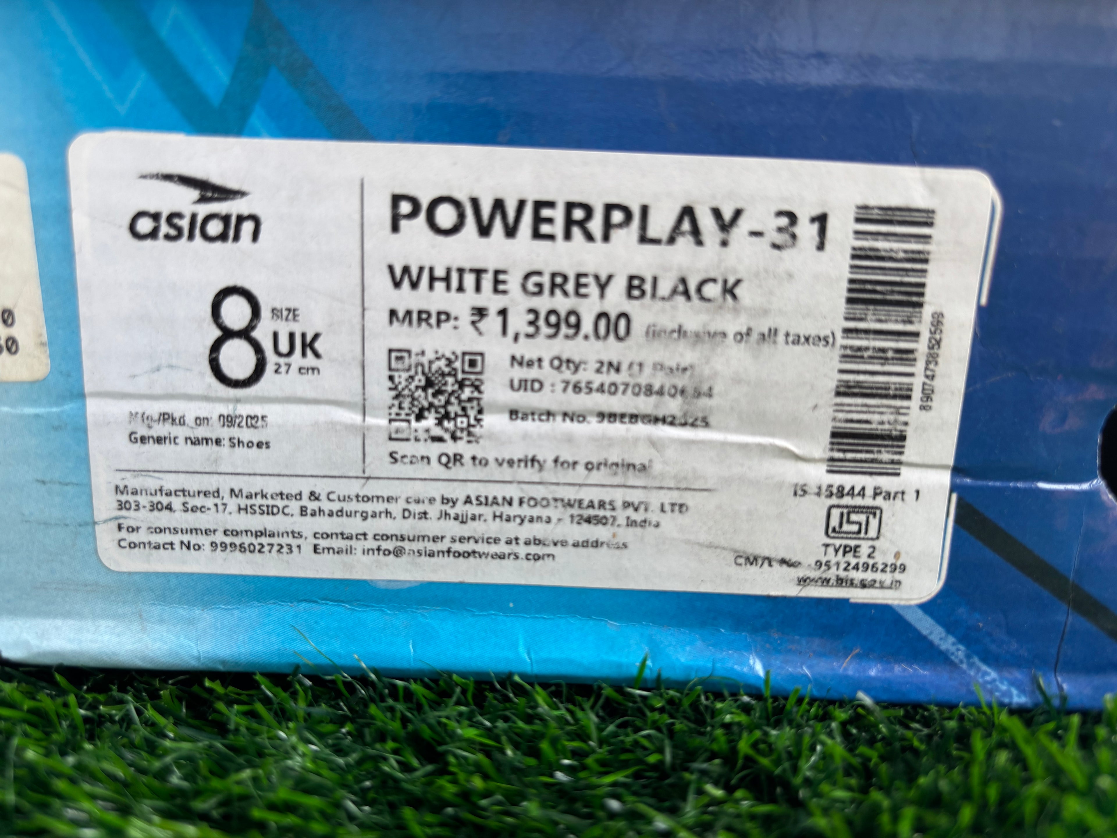 Asian Powerplay-31 White Grey Black