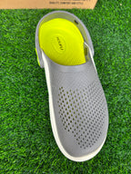 Imported Houfu Roger-01 Men's Dark Grey / Parrot Green Lightweight Clogs