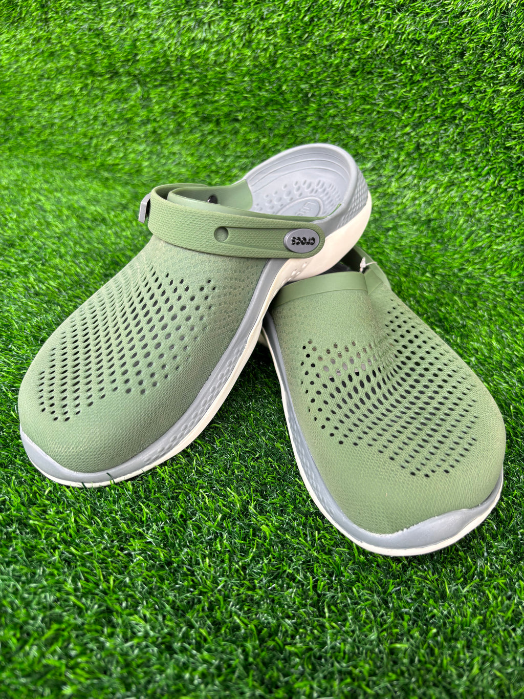 Imported Crocs LiteRide Men's Olive Green / Grey Lightweight Clogs