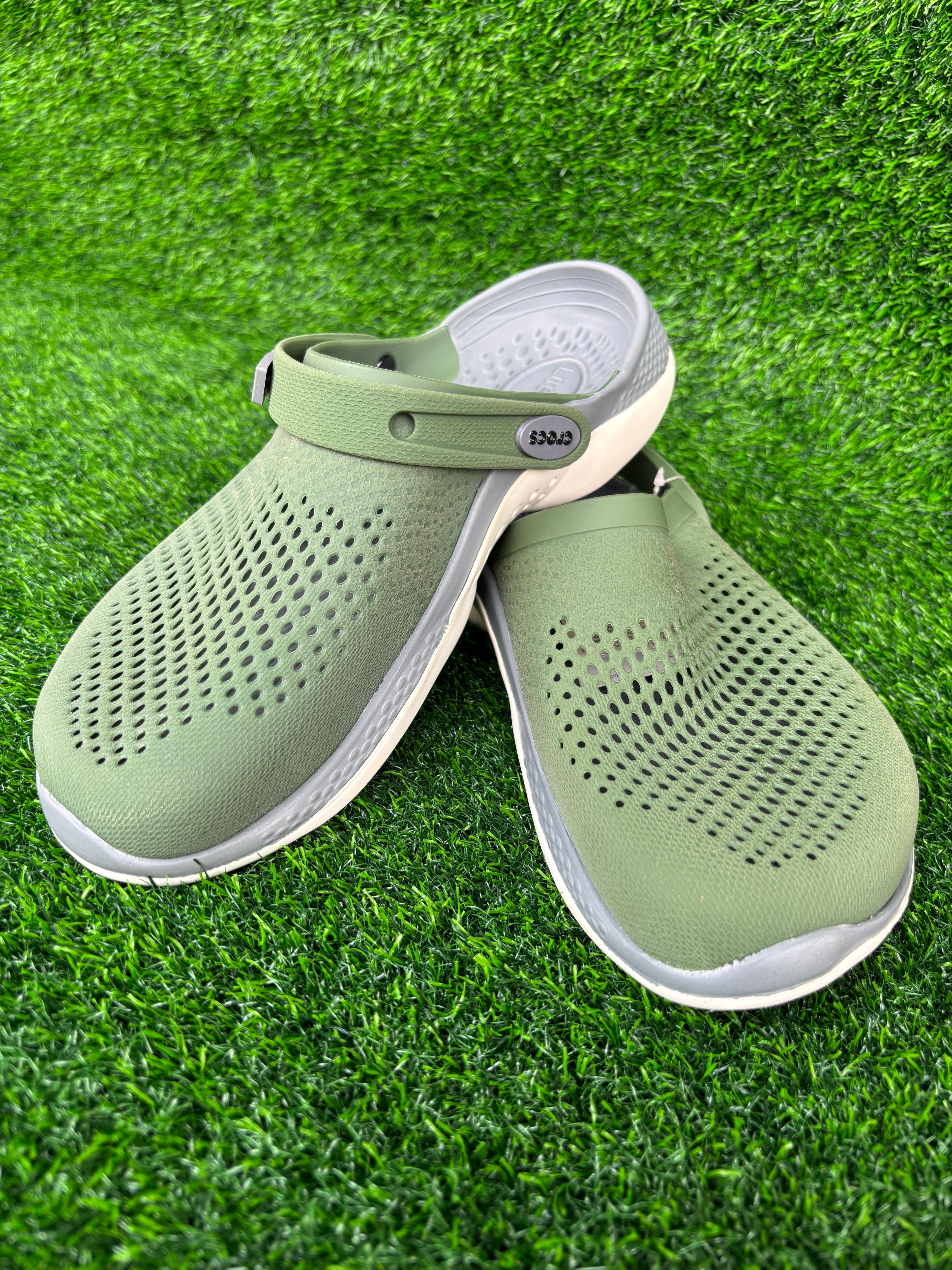 Imported Crocs LiteRide Men's Olive Green / Grey Lightweight Clogs
