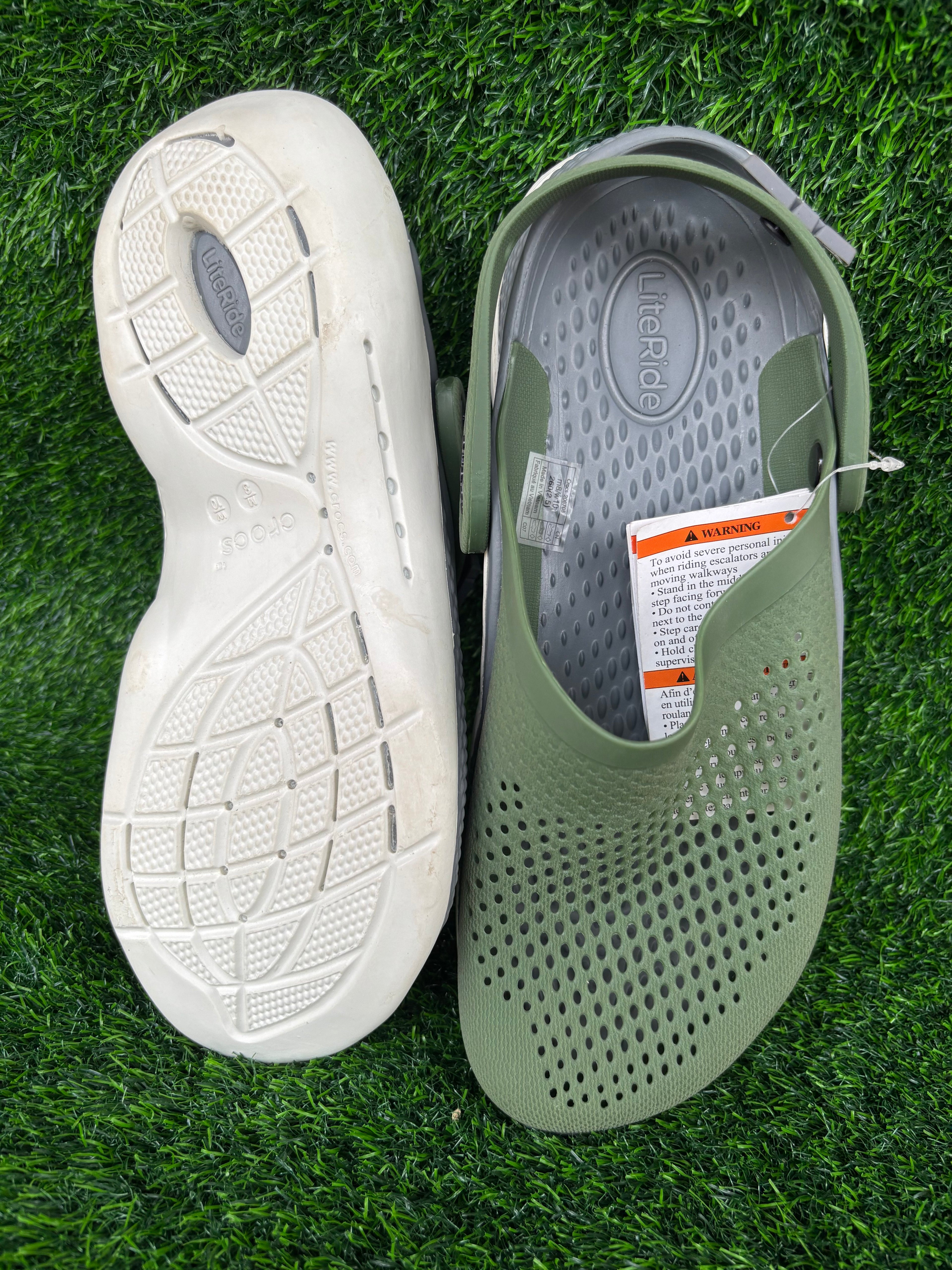 Imported Crocs LiteRide Men's Olive Green / Grey Lightweight Clogs