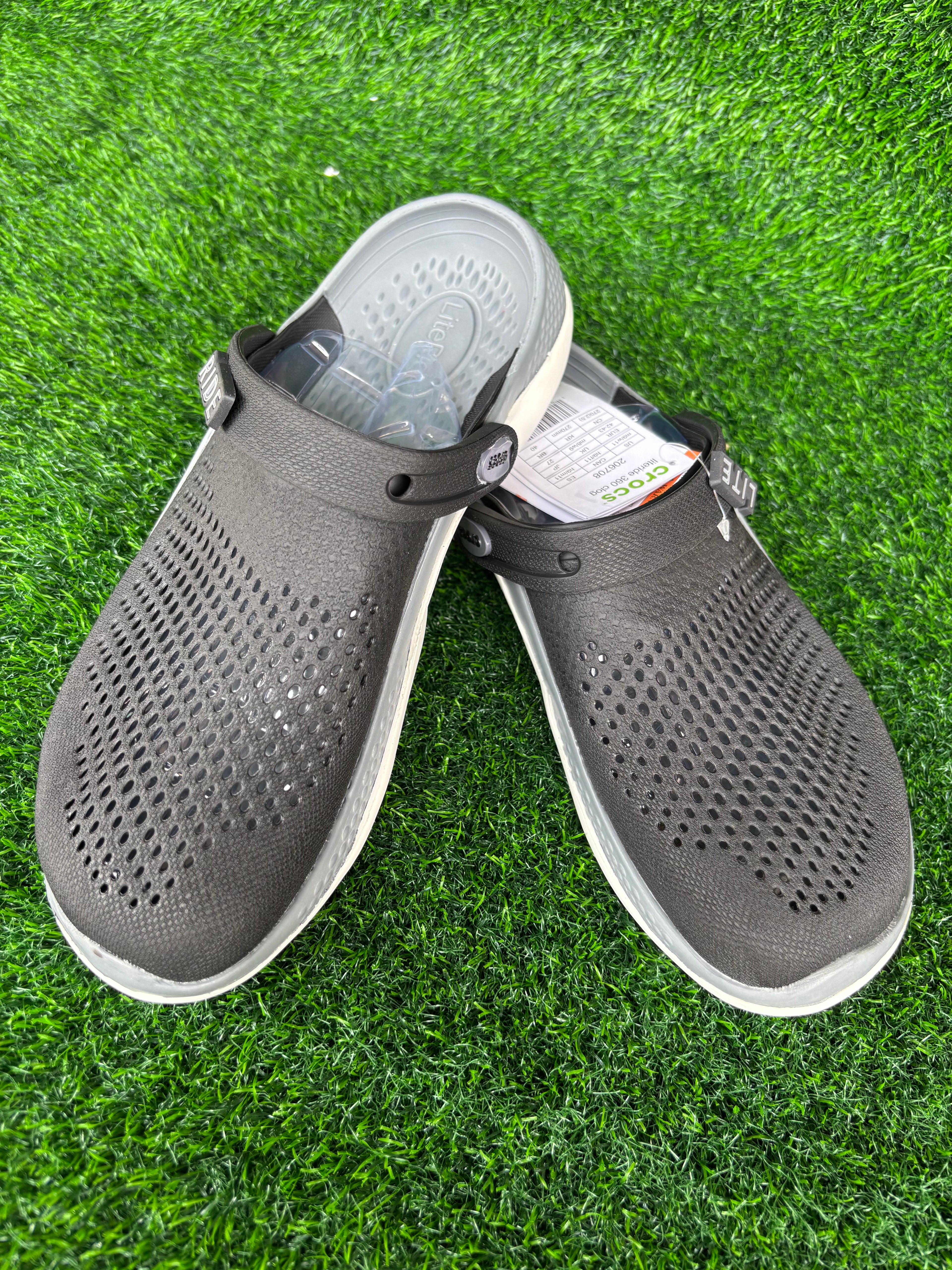 Imported Crocs LiteRide Men's Black / Grey Lightweight Clogs