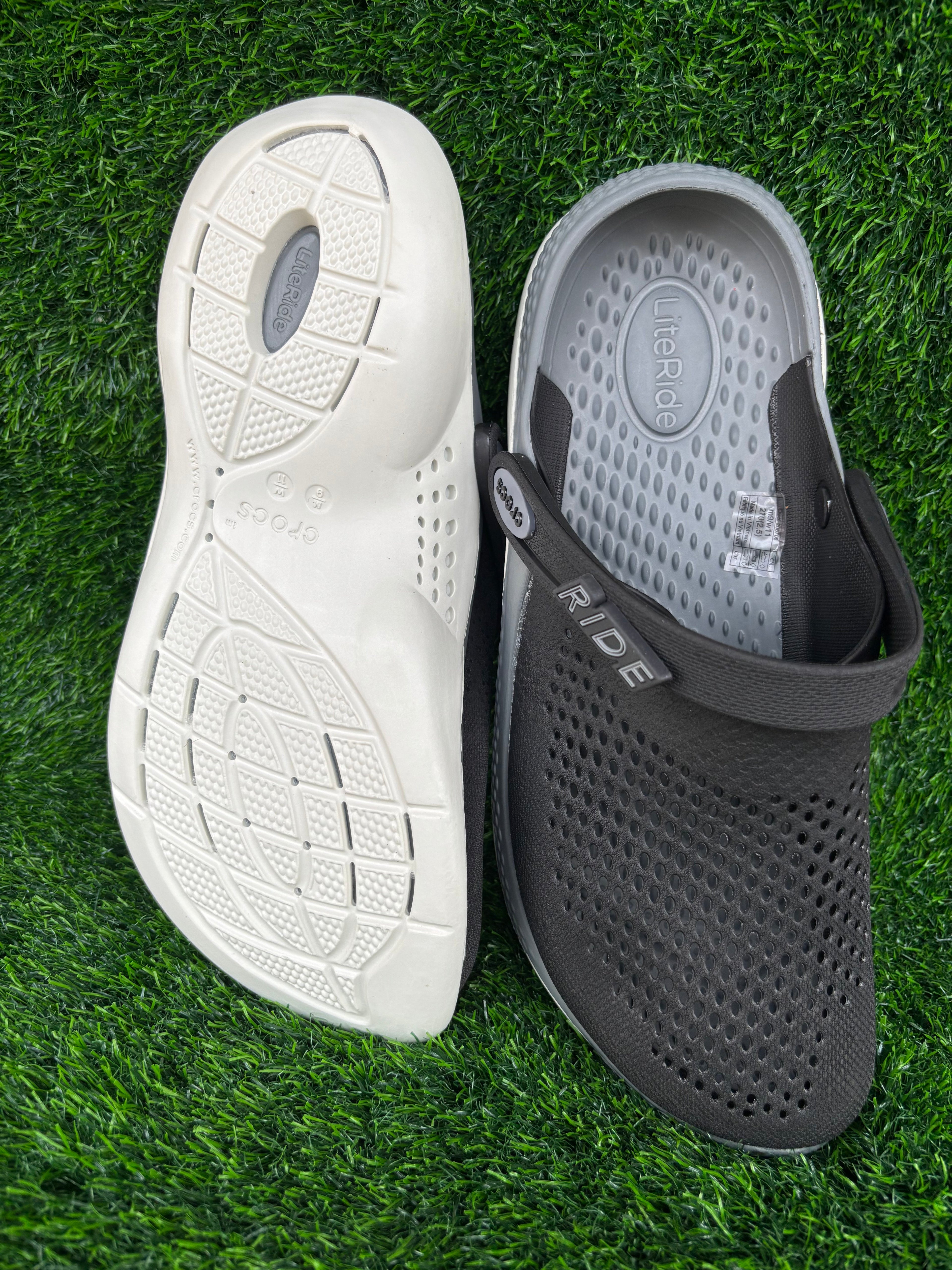 Imported Crocs LiteRide Men's Black / Grey Lightweight Clogs