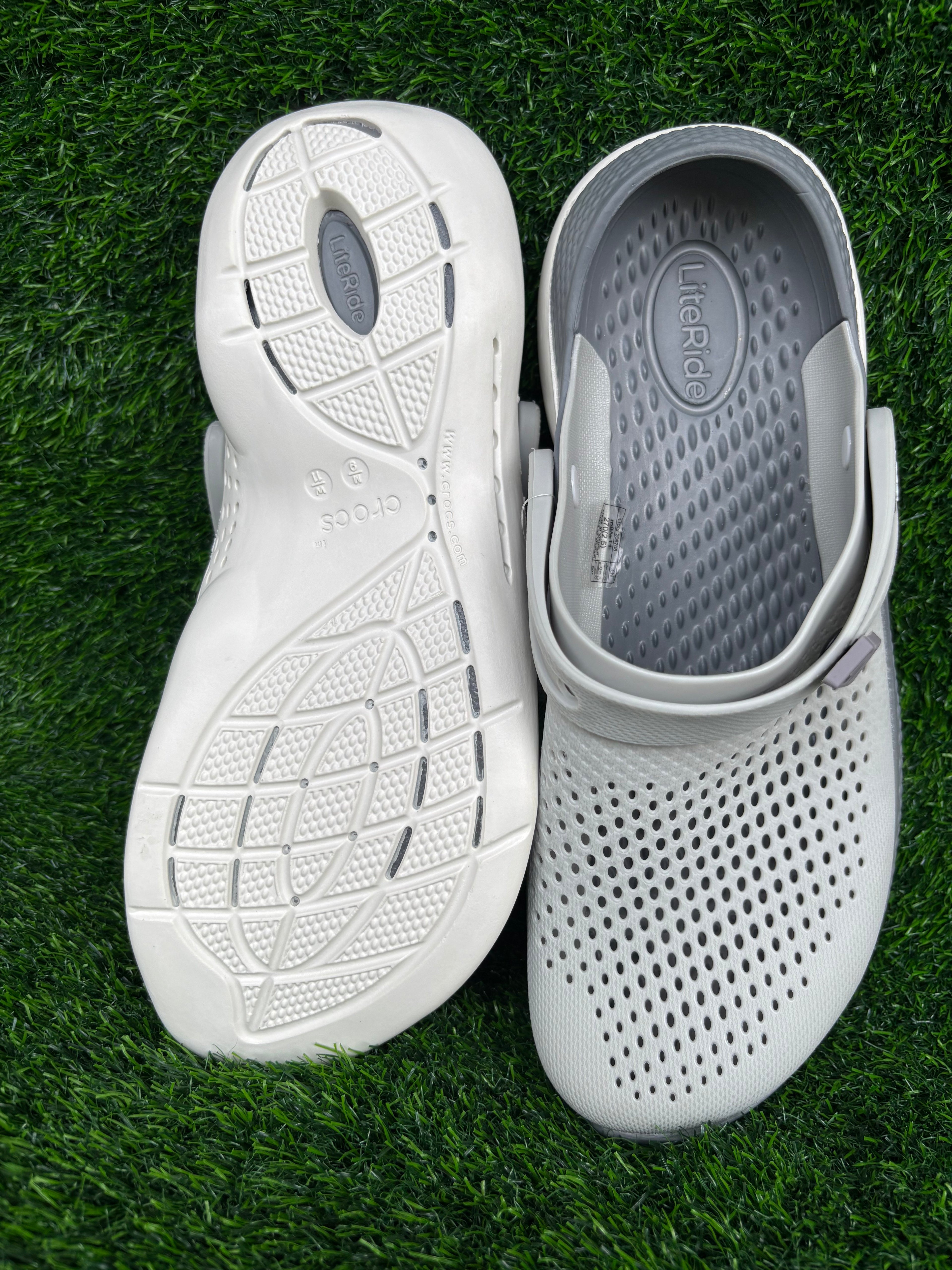Imported Crocs LiteRide Men's Light Grey / Dark Grey Lightweight Clogs