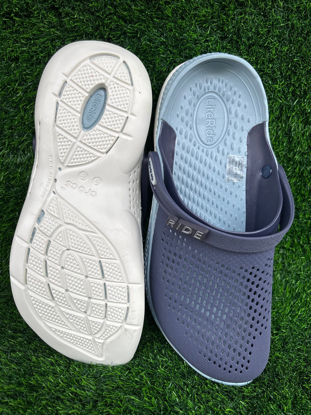 Imported Crocs LiteRide Men's Sky Blue / Navy Blue Premium Clogs